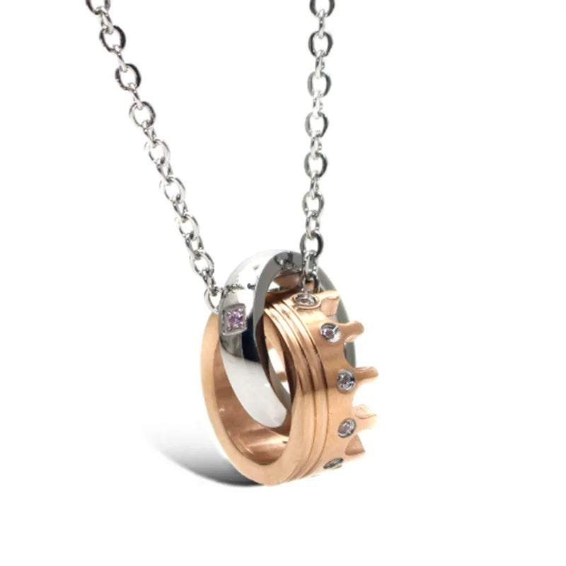 "His Queen, Her King" Couple Necklace