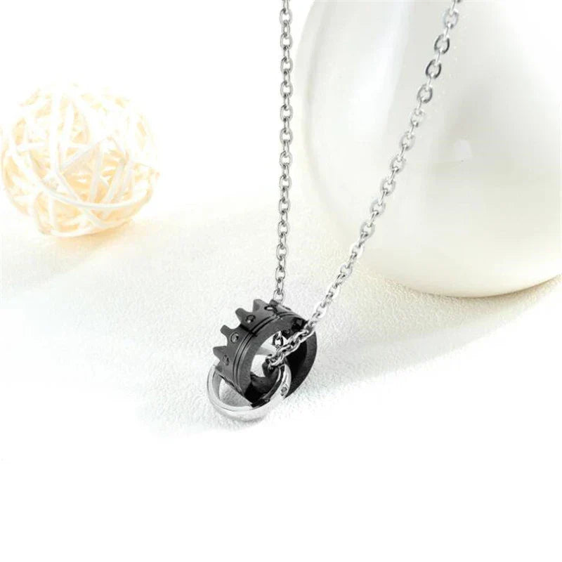 "His Queen, Her King" Couple Necklace