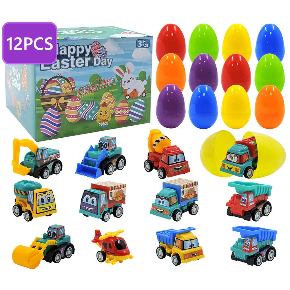 12 Pcs Prefilled Easter Eggs, Filled with Animal Toys