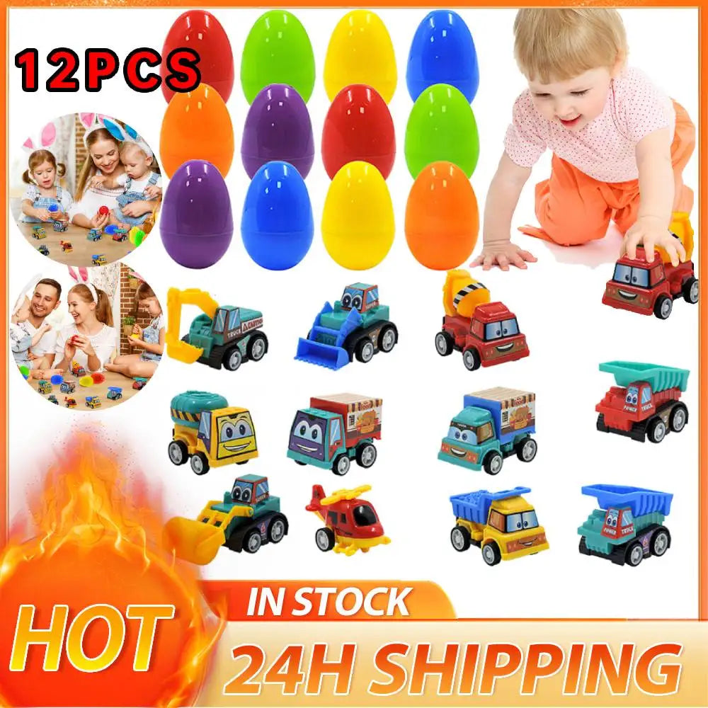 12 Pcs Prefilled Easter Eggs, Filled with Animal Toys