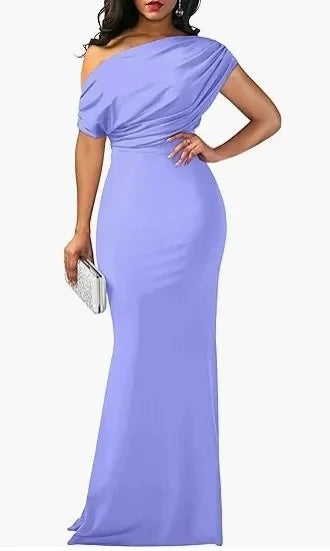 2025 WOMEN'S ELEGANT SLEEVELESS OFF SHOULDER BODYCON LONG FORMAL PARTY EVENING DRESS