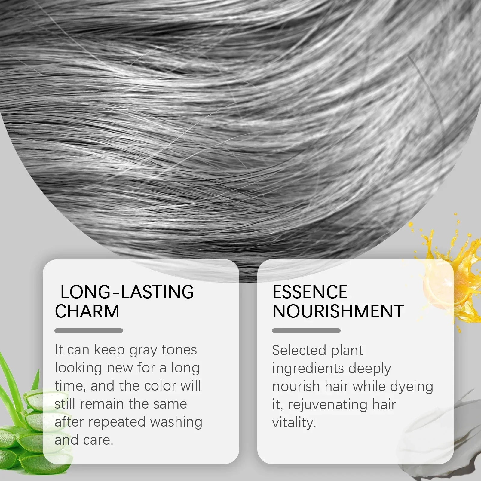 2-in-1 Natural Essence Extract Silver Hair Dye
