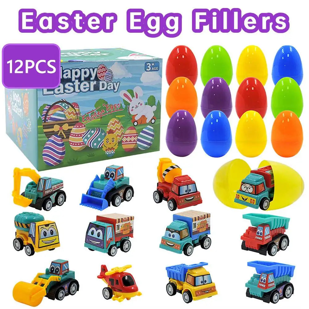 12 Pcs Prefilled Easter Eggs, Filled with Animal Toys