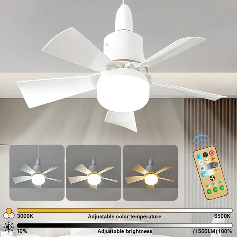 2-IN-1 PORTABLE CEILING FAN & LIGHT with Remote Control