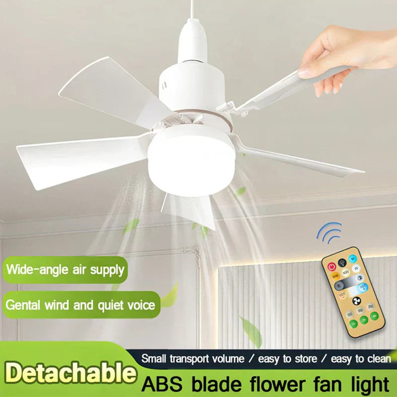 2-IN-1 PORTABLE CEILING FAN & LIGHT with Remote Control