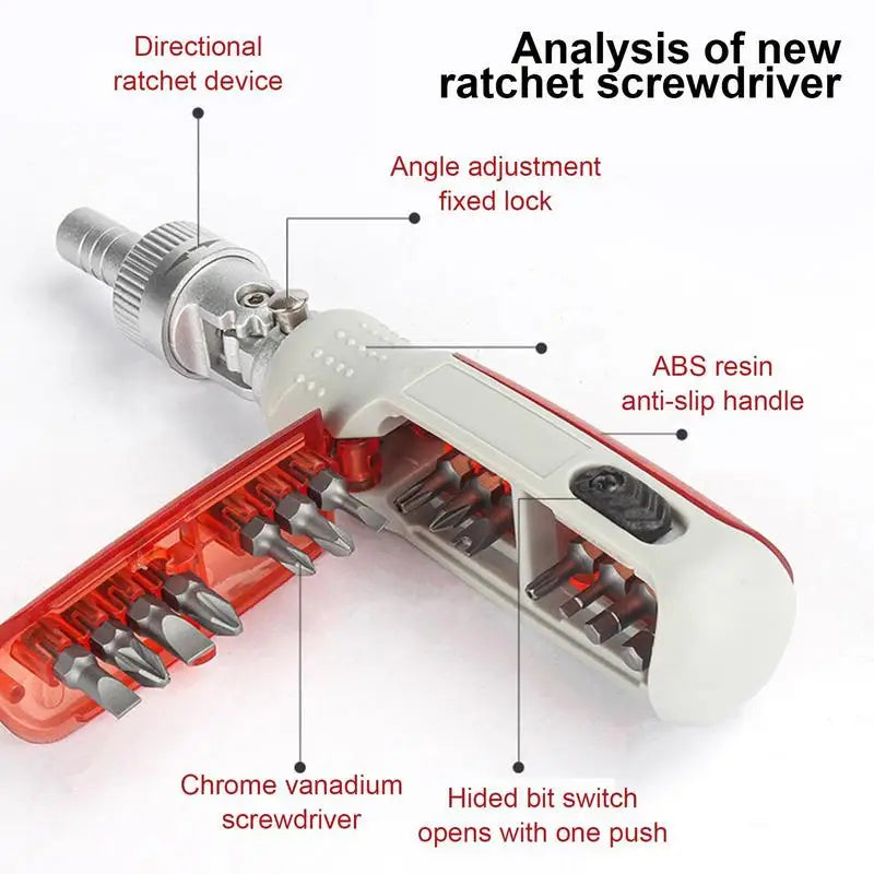 14-in-1 Multi-Bit Magnetic Ratchet Screwdriver Set