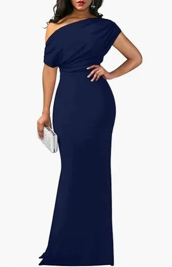 2025 WOMEN'S ELEGANT SLEEVELESS OFF SHOULDER BODYCON LONG FORMAL PARTY EVENING DRESS