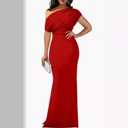 2025 WOMEN'S ELEGANT SLEEVELESS OFF SHOULDER BODYCON LONG FORMAL PARTY EVENING DRESS