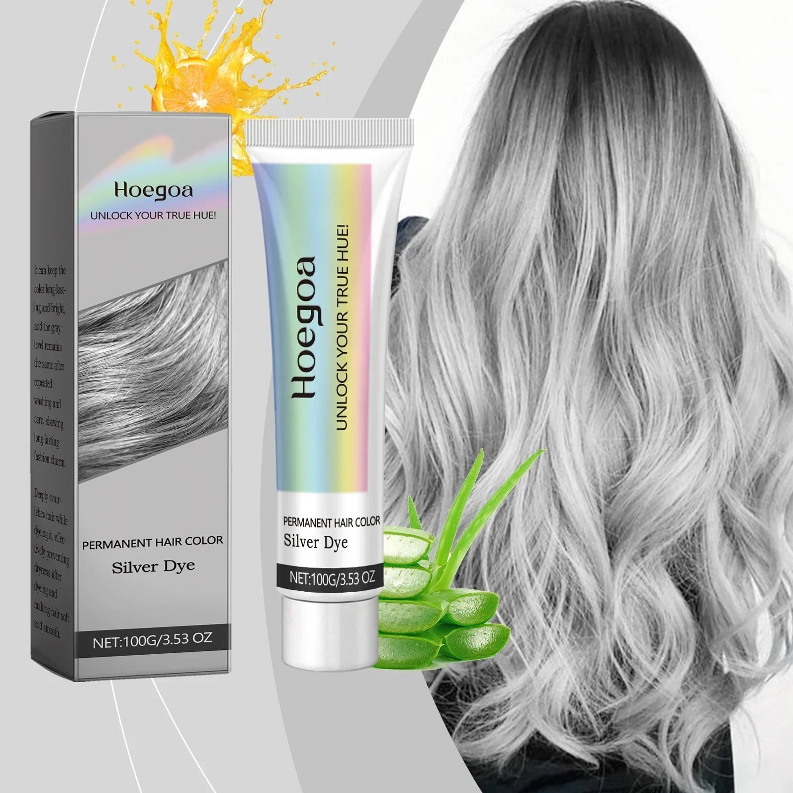 2-in-1 Natural Essence Extract Silver Hair Dye