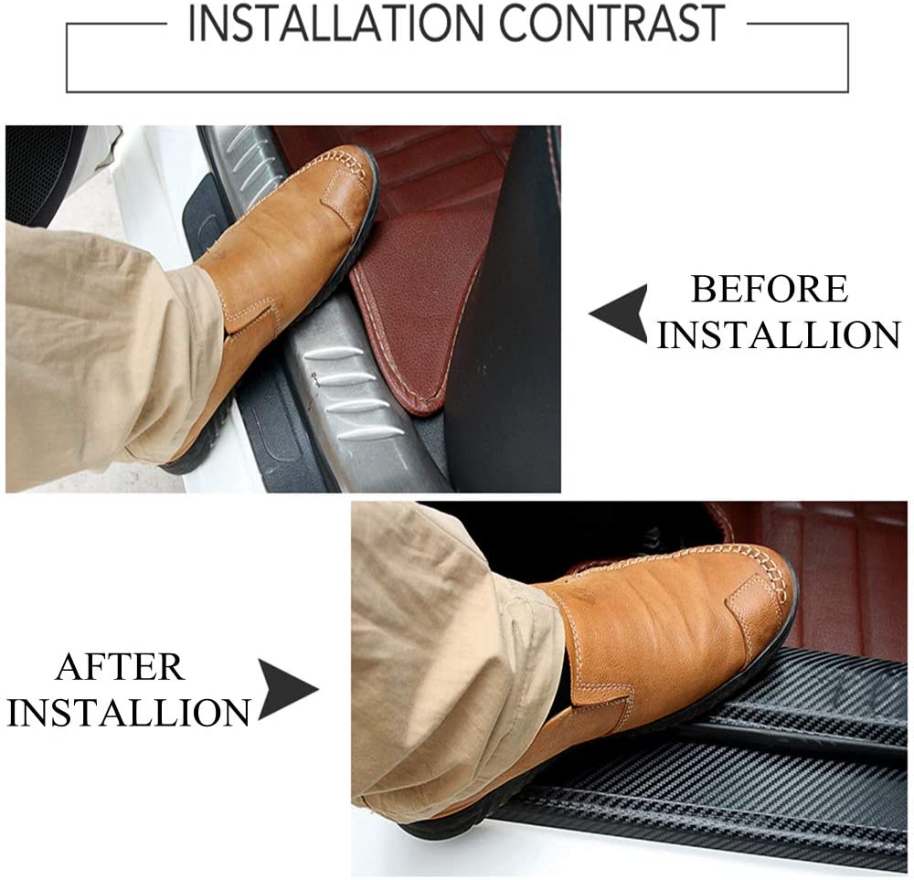 Carbon fibre car door sill sticker