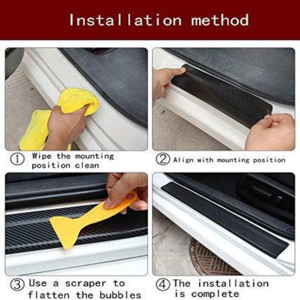 Carbon fibre car door sill sticker