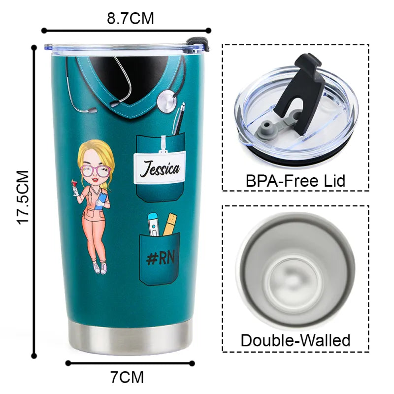 Custom Text and Accessories Tumbler Cup Medical Gift for Nurse