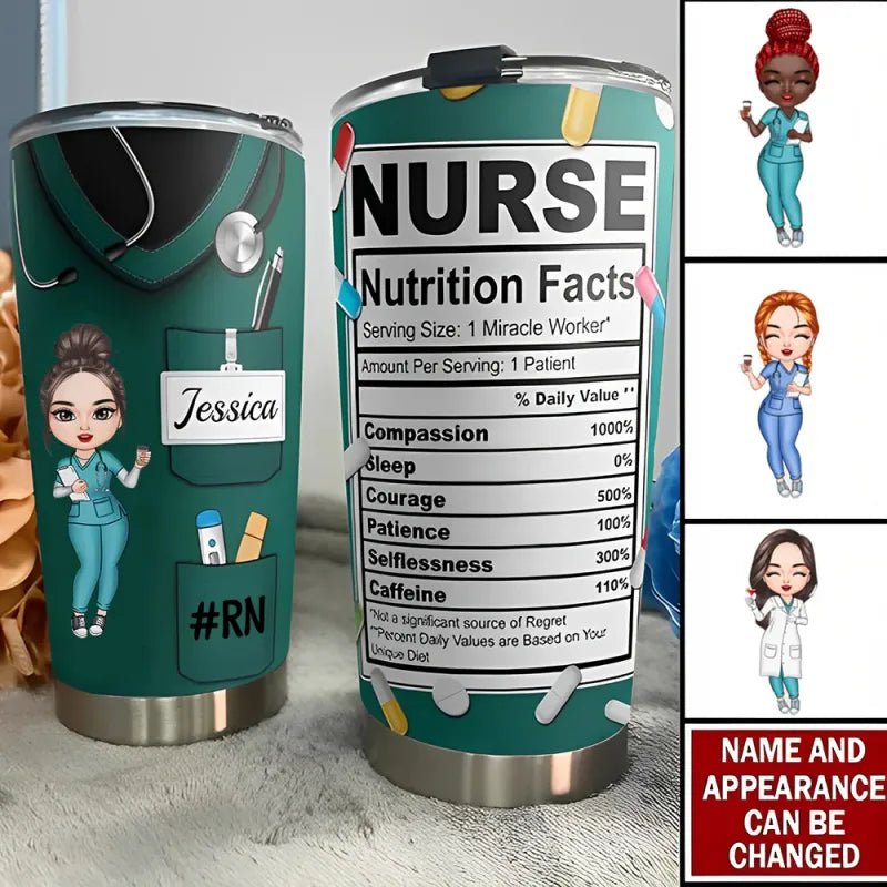 Custom Text and Accessories Tumbler Cup Medical Gift for Nurse