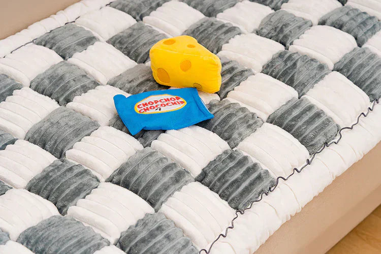 Chessboard Plaid Handcrafted Dog Stairs with Storage - Multifunctional and Foldable