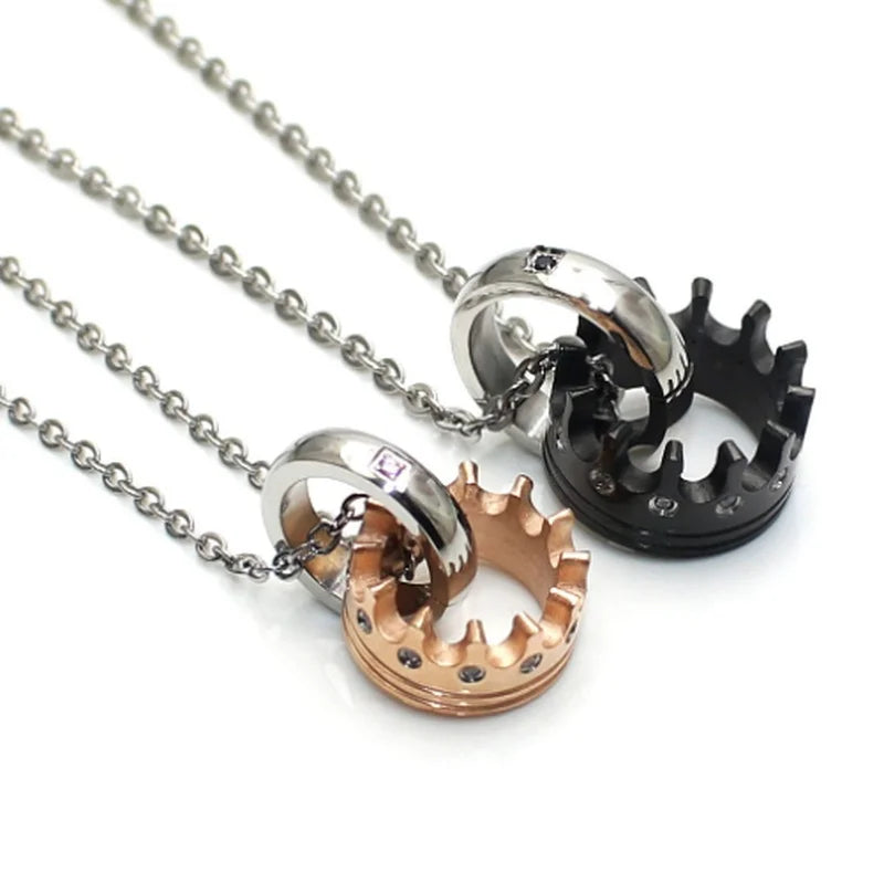 "His Queen, Her King" Couple Necklace
