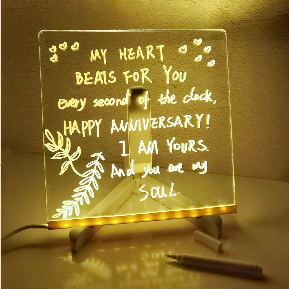 Creative Rewritable Acrylic LED Message Board