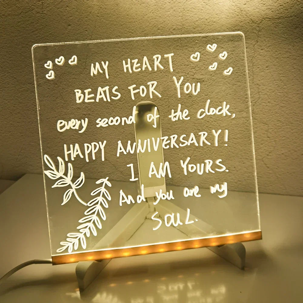 Creative Rewritable Acrylic LED Message Board