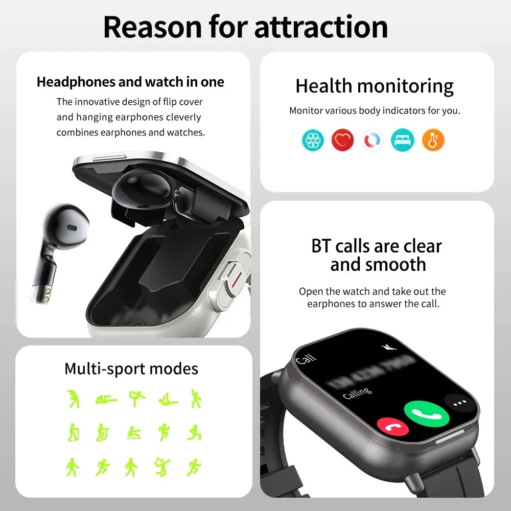 Bluetooth Call 2 In 1 Bluetooth Headset Smart Watch