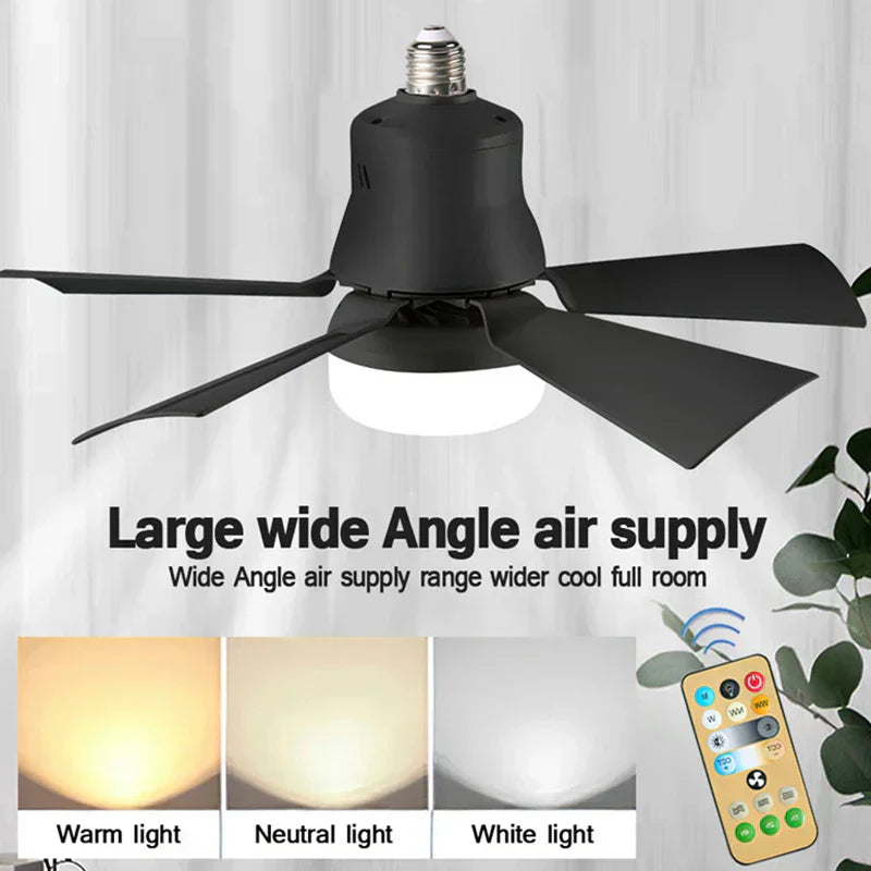 2-IN-1 PORTABLE CEILING FAN & LIGHT with Remote Control