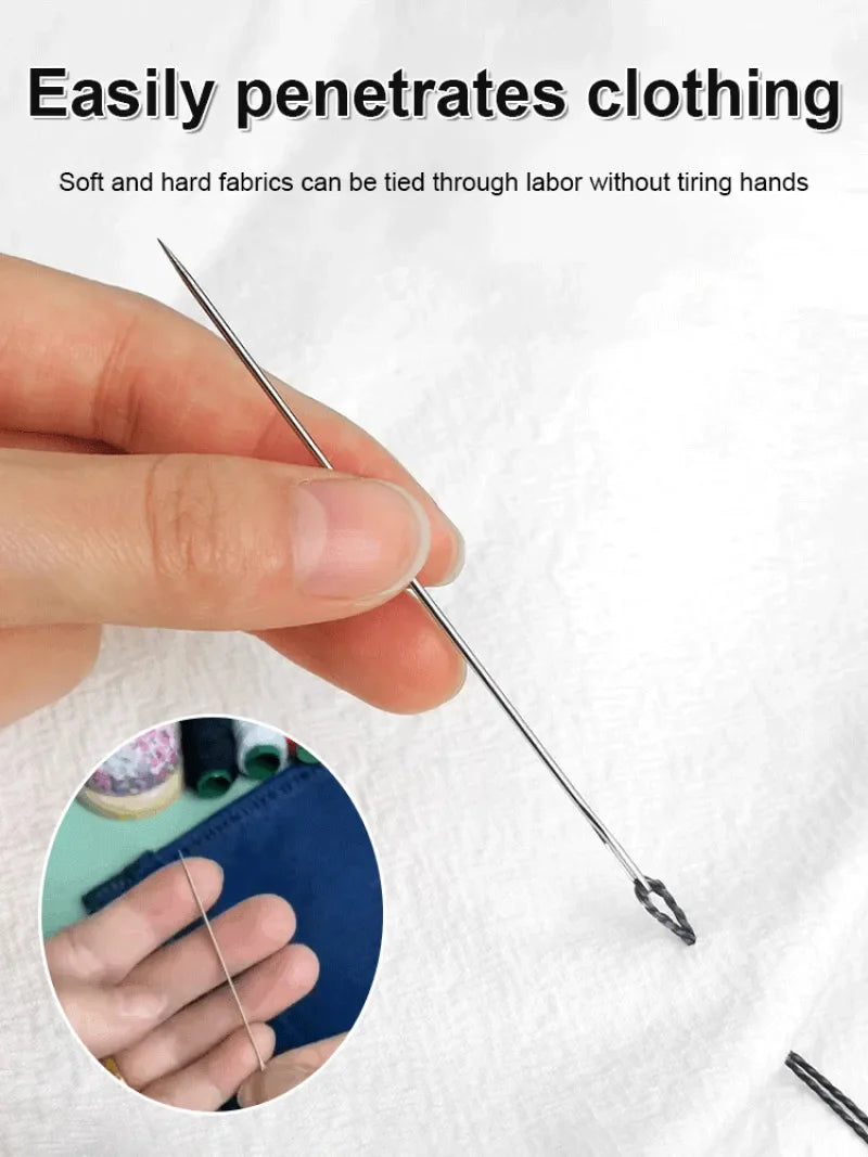 34PCS Big Eye Steel Needles Set