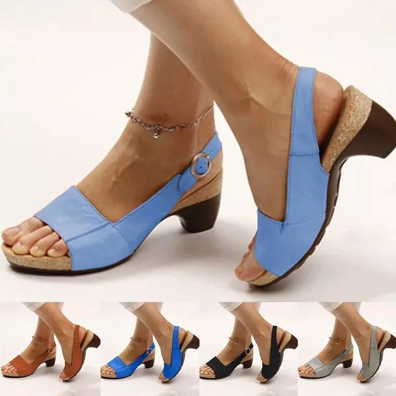 Comfortable Elegant Low Chunky Heel Shoes