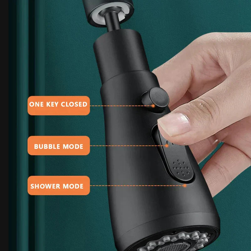 360° Rotatable -3 Function Kitchen Faucet Spray Head