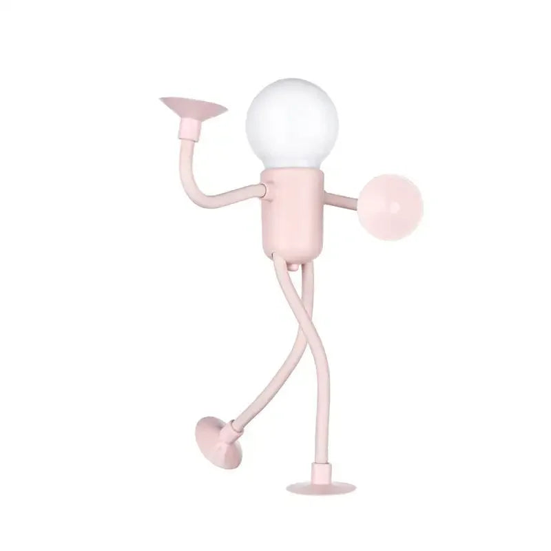 Changeable Shape Funny Sportsman Night Light Cute Creative Mini Cartoon Portable Bulb Suction Cup Lights Bendable Desk Lamp for Tabletop Shelves Decor Decompression Ornaments