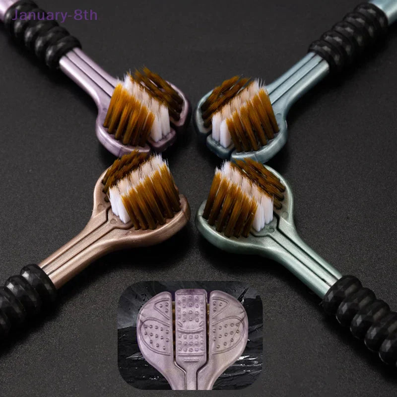 4 Pcs Three head multi-angle cleaning toothbrush
