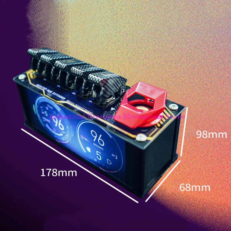 Cool USB Charging Hub, With Airplane Switches And App-controlled RGB Lights, Original & One-Of-A-Kind Design, 6 Ports, Unique Gifts For Men