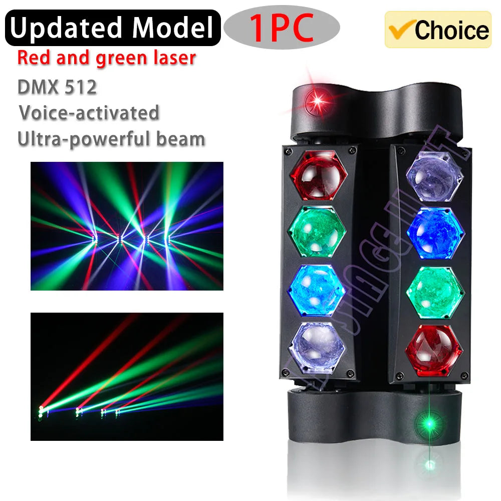 8 Beam Stage Lights with Sound Activated and DMX Moving Head
