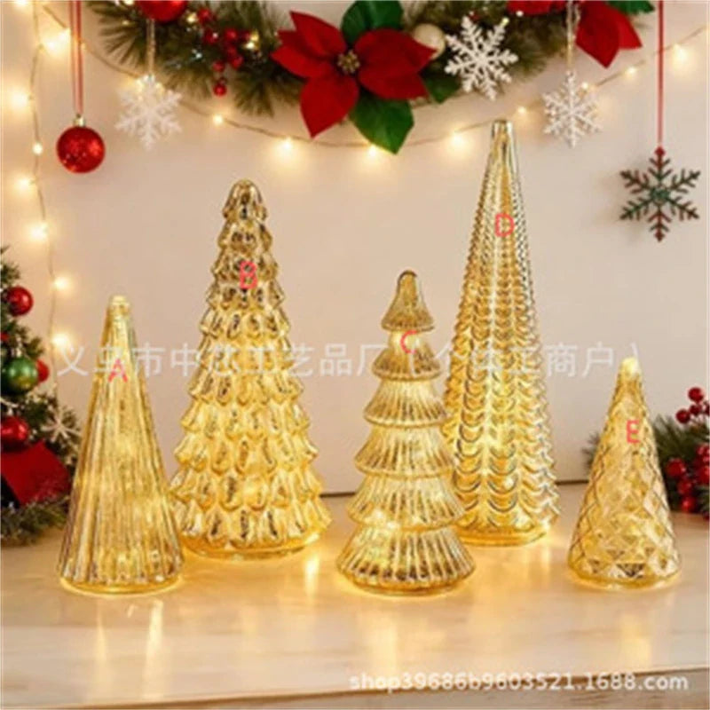 BFF Collection Set of 5 Illuminated Mercury Glass Trees