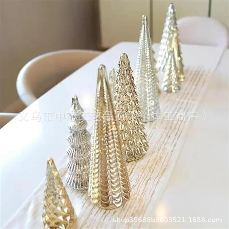 BFF Collection Set of 5 Illuminated Mercury Glass Trees