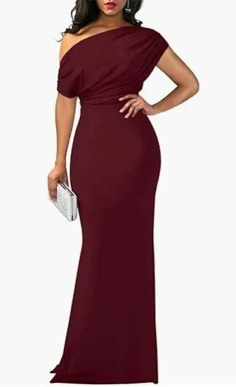 2025 WOMEN'S ELEGANT SLEEVELESS OFF SHOULDER BODYCON LONG FORMAL PARTY EVENING DRESS