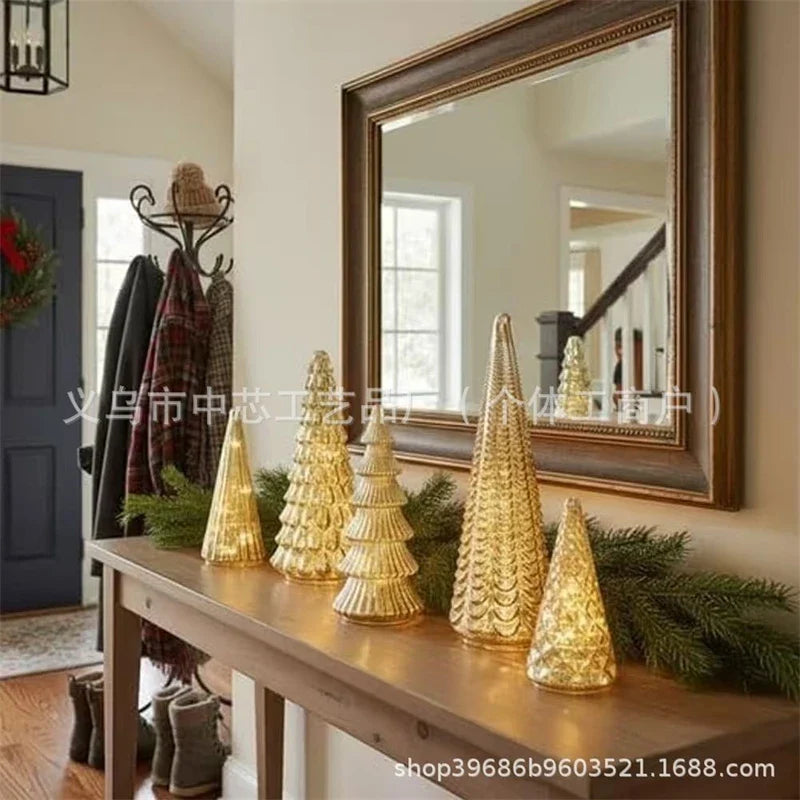 BFF Collection Set of 5 Illuminated Mercury Glass Trees