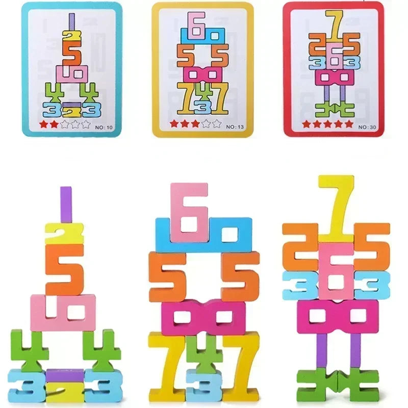 Christmas Wooden Number Building Block