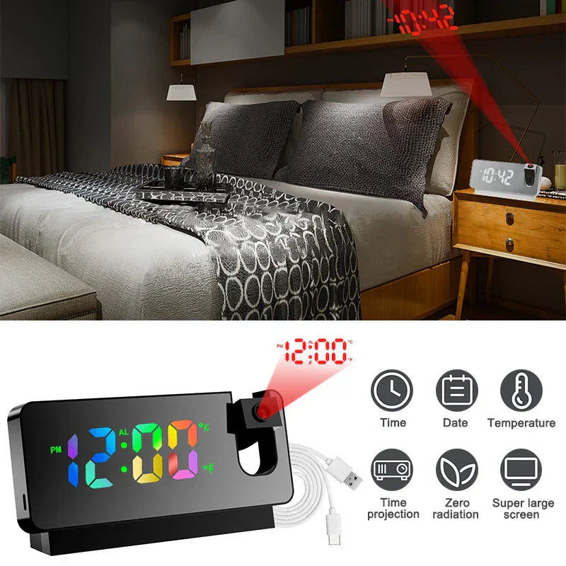 3D Mirror LED projection alarm clock 2.0