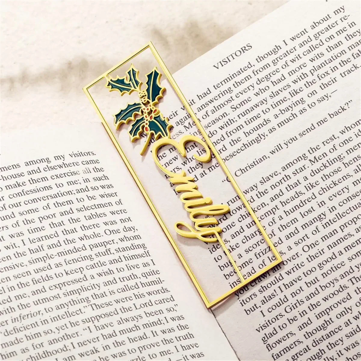 Custom Birth Flower Name Bookmark, Colorful Birthday Flower Stainless Steel Bookmarks, Gifts for Kids/Book Lovers/Reader