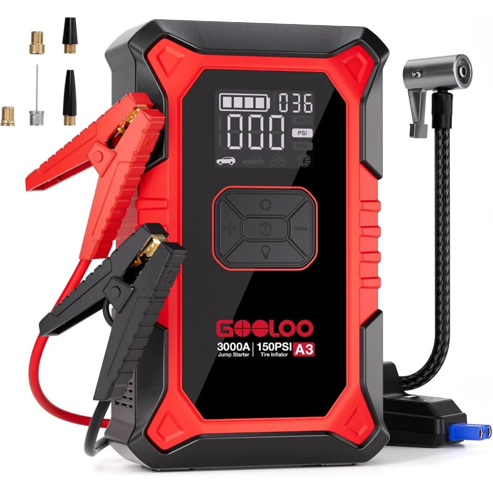 Car Emergency Starter with Air Compressor