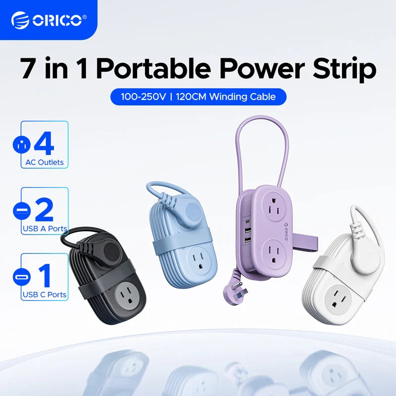 4FT Travel Power Strip with 4 AC Outlets