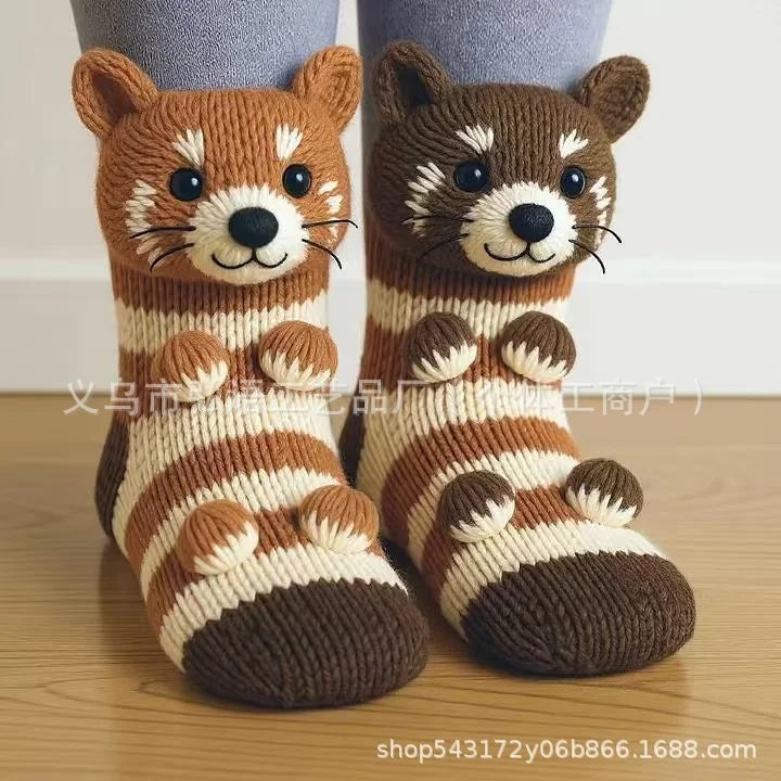 3D Knit Animal Socks