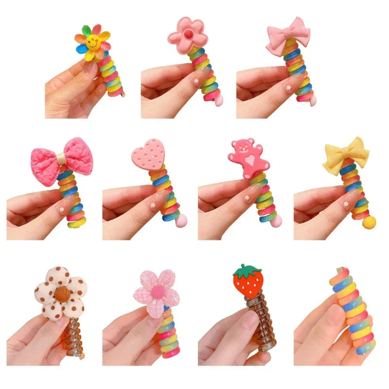 Colorful Telephone Wire Hair Bands