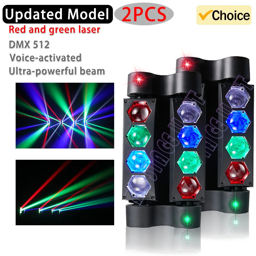 8 Beam Stage Lights with Sound Activated and DMX Moving Head