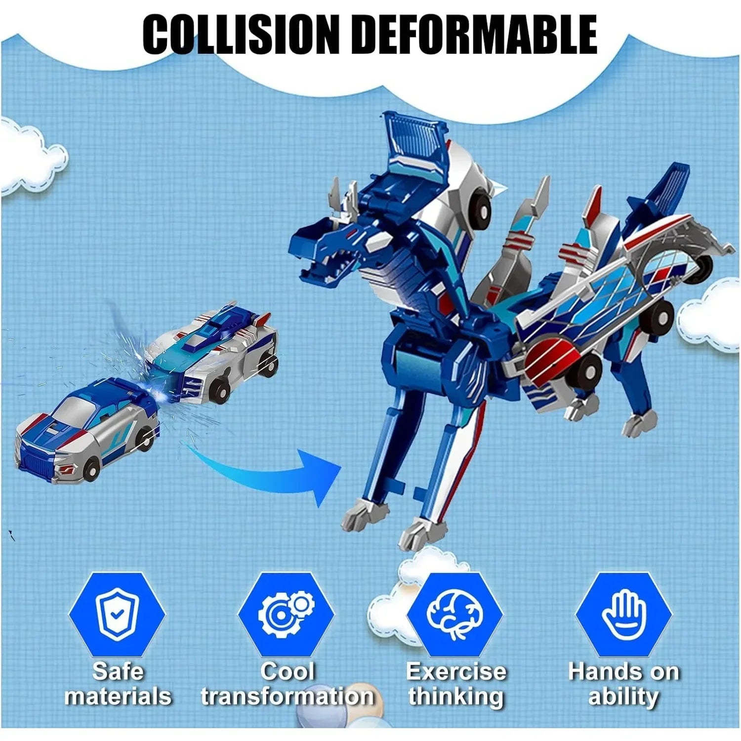 Collision Transforming Dinosaur Car Toy