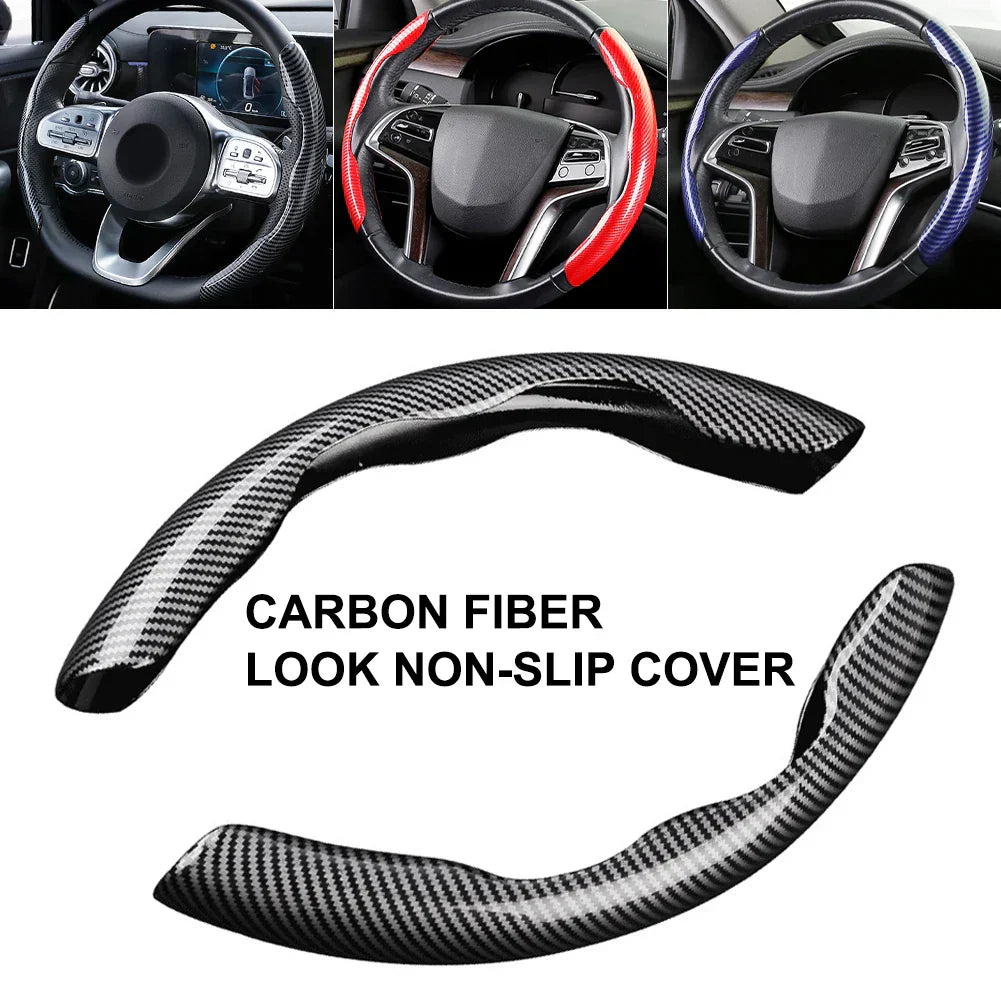Car Carbon Fiber Steering Wheel Cover（2PCS）