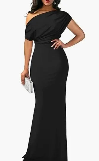 2025 WOMEN'S ELEGANT SLEEVELESS OFF SHOULDER BODYCON LONG FORMAL PARTY EVENING DRESS