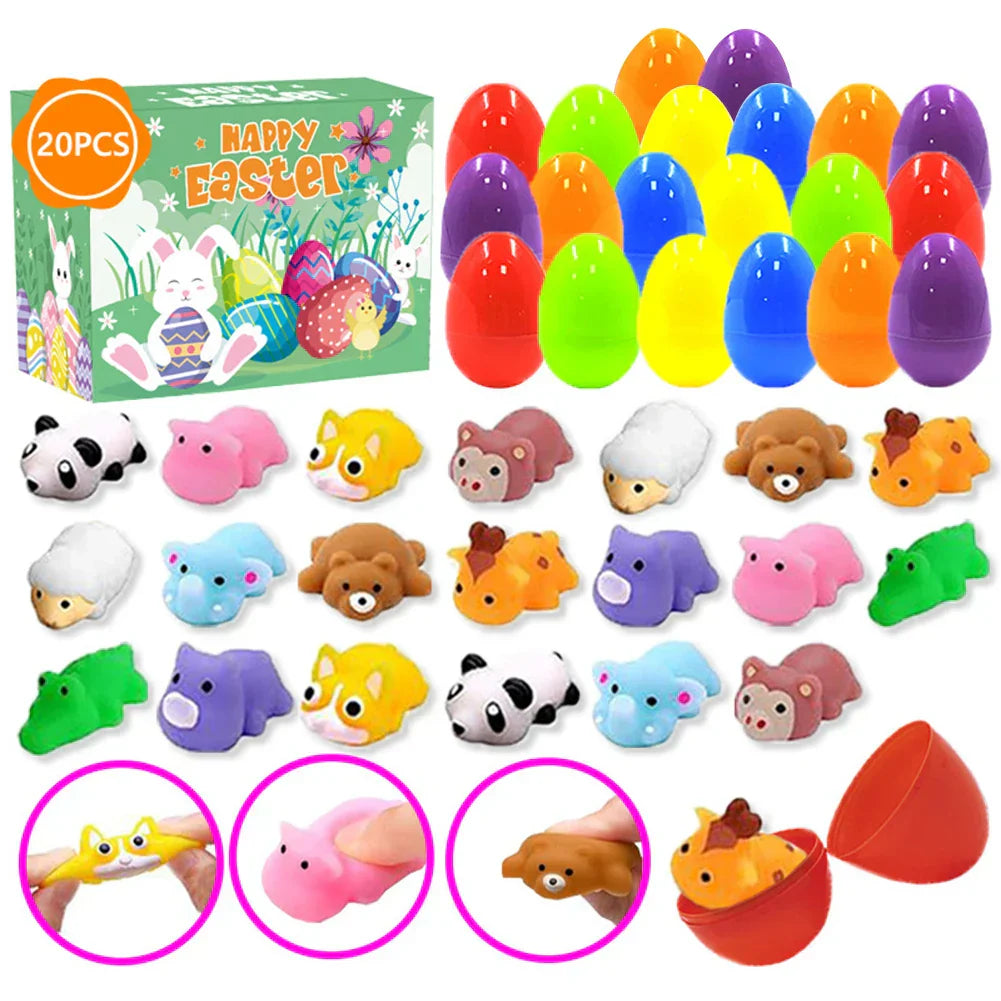 12 Pcs Prefilled Easter Eggs, Filled with Animal Toys