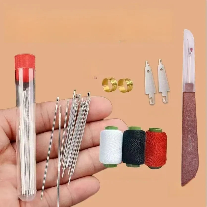 34PCS Big Eye Steel Needles Set