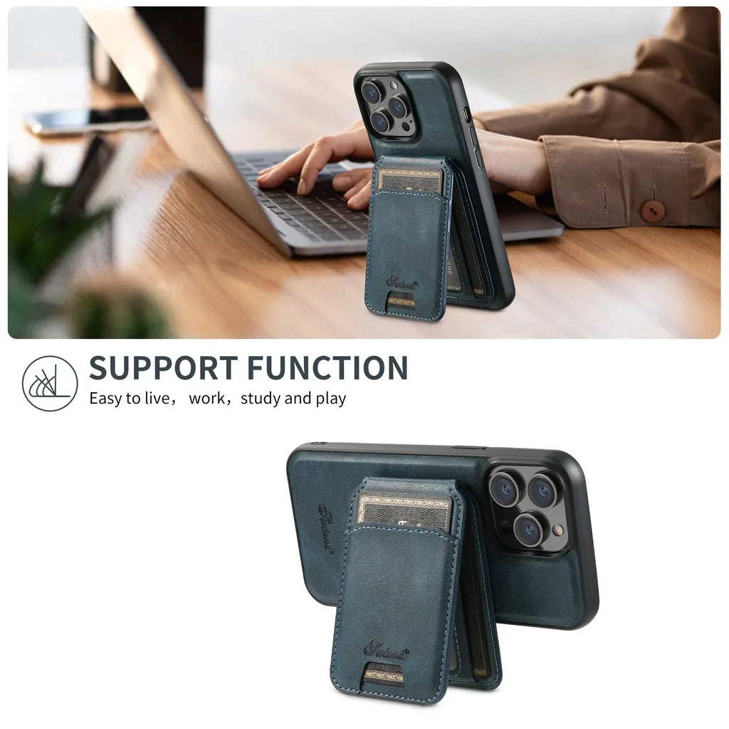 2IN1 Mag Safe Case Magnetic Card Slot Flip Wallet Cover