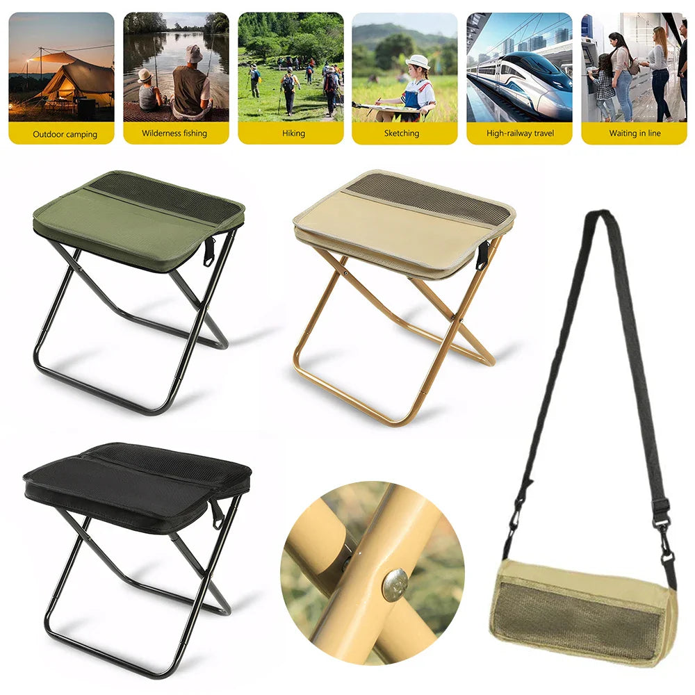Camping Chairs, Upgraded Foldable Stool, 1.5 lbs ultra light, Max Load Capacity 286lbs