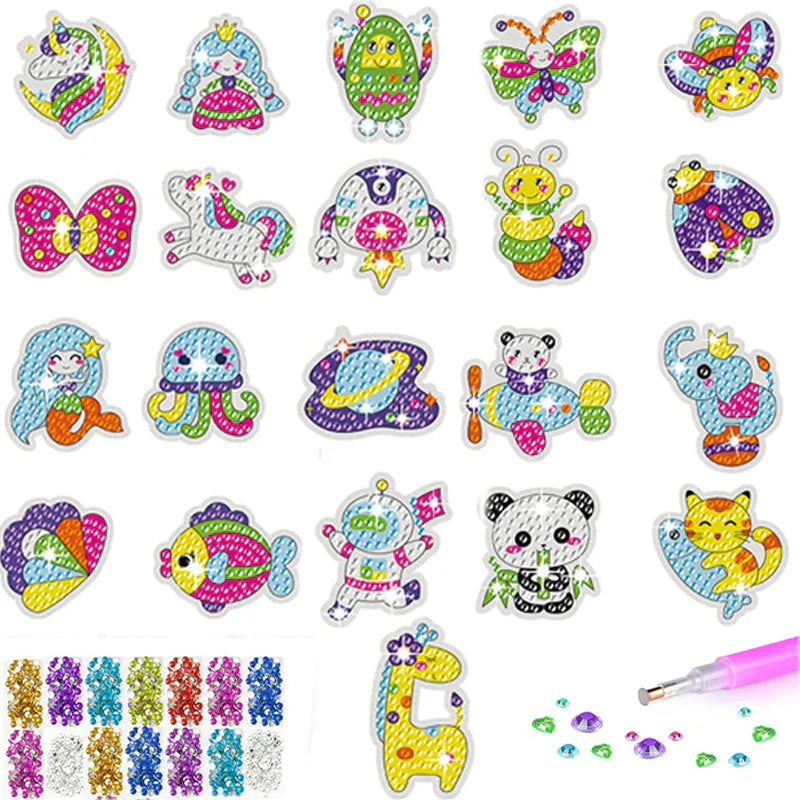 children's free stick cartoon diamond painting